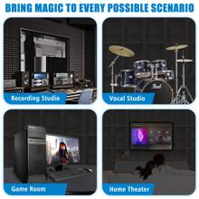 2 Pack Acoustic Foam Panels,48X24X2 Inchs Egg Crate Foam, Soundproof Foam Wall Panels,Studio Foam Panel,High Density Fireproof Noise Foam - màu đen - Xem 4