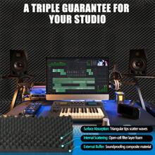 2 Pack Acoustic Foam Panels,48X24X2 Inchs Egg Crate Foam, Soundproof Foam Wall Panels,Studio Foam Panel,High Density Fireproof Noise Foam - màu đen - Xem 3