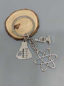 Kính hiển vi Cấu trúc hóa học Phân tử Hóa học Y sinh Móc khóa Quà tặng nhỏ cho bạn bè, bạn cùng lớp và giáo viên Chuỗi khóa hóa học Móc khóa kim loại Ví Túi xách Mặt dây chuyền ô tô Mặt dây chuyền điện thoại, Quà tặng cho giáo viên hóa học - Bạc - Xem 2