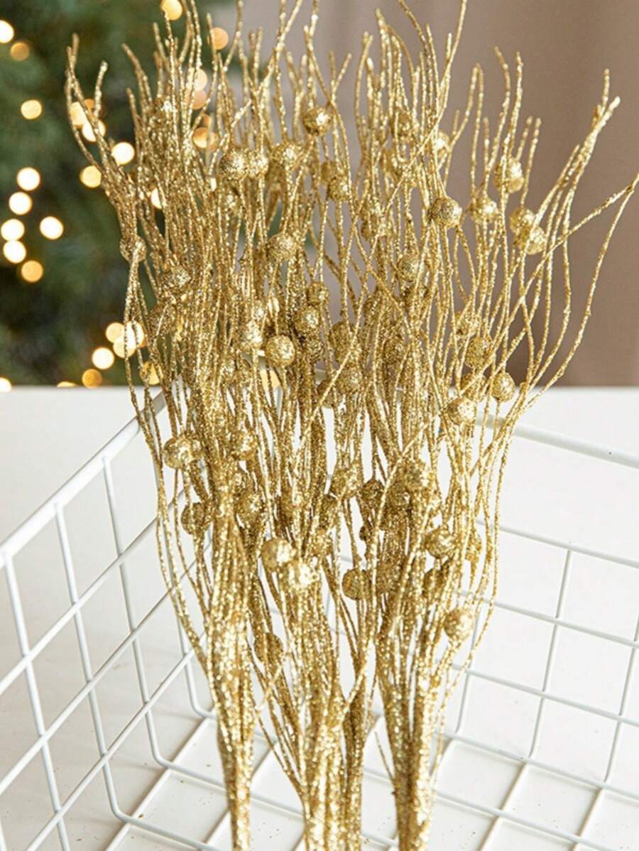 Christmas Decorations, 10 Pcs Christmas Picks For Tree, Artificial Christmas Berries Tree, Artificial Christmas Tree Stuffing Sticks, Widely Used In Home Decoration, Wedding Party