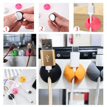 6 kẹp cáp giữ dây, kẹp dây dính cho bàn làm việc, để sạc cáp mạng USB tai nghe giữ dây giữ cho tủ đầu giường, gia đình và văn phòng - Nhiều màu - Xem 6