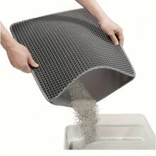 Double-Layer Honeycomb Design Cat Litter Mat, Non-Slip And Washable, Suitable For Pet Toilets And Litter Boxes - Multicolor - View 1