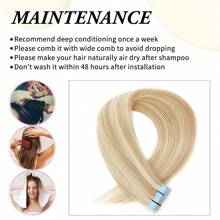 20pcs Straight Thick Tape In  Remy Human Hair Extension For Salon  Dark Brown Color 2# 16-26 Inches Silk Straight Double Side Seamless Skin Weft Hair Extension ,Feel - Easy To Apply And Reuse, High Quality Natural Style Tape In Hair  Extentions - S18/613 - View 5