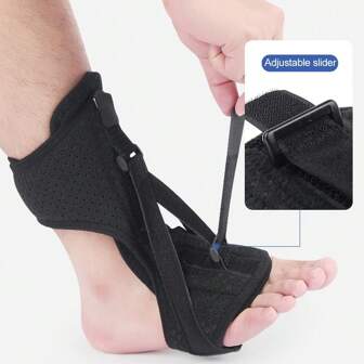 1件装AFO足下垂矫正器，可调节足下垂矫正器，带3条绑带，男女通用
