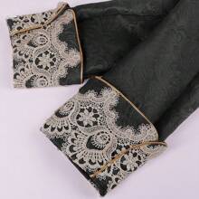 男式蒸汽朋克哥特维多利亚夹克复古多色天鹅绒燕尾服中世纪角色扮演文艺复兴服装 S-3XL，圣诞节，编织面料万圣节 - 黑色 - 查看 3