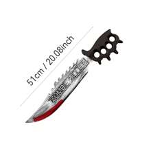 1pc Halloween Party Cosplay Prop Prank Bloody Toy - Plastic Zombie Electric Saw Sharp Knife [Hand-Painted, Knife Handle May Have Some Silver Paint] - Multicolor - View 8