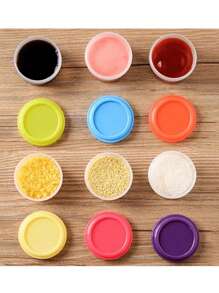 4/6 件 35 毫升沙拉酱容器带螺旋盖，塑料酱汁调味品容器带盖，适用于午餐盒学校用品，返校