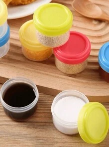 4/6 件 35 毫升沙拉酱容器带螺旋盖，塑料酱汁调味品容器带盖，适用于午餐盒学校用品，返校