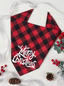 带有圣诞老人和驯鹿图案的圣诞宠物头巾，圣诞快乐图案宠物头巾，可调节圣诞主题图案印花狗三角围兜围巾，适合中小型犬和猫，可机洗 - 綠色 - 查看 8