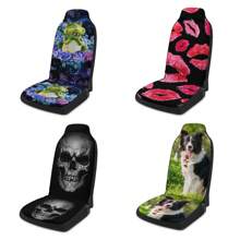 1 tấm bọc ghế trước ô tô hình chó chăn cừu, đầu lâu, ếch, hoa hồng xanh, phù hợp với hầu hết các loại xe - Nhiều màu - Xem 1