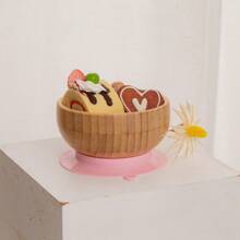 Personalized Customizable Bamboo Wooden Bowl Baby Feeding Bowl Wooden Kids Feeding Supplies For Baby Tableware Suction Round Shaped Bowl Dinnerware Product Baby Shower Family Decorations Gifts Winter Eve Gifts Back To School Winter Gift Ideas Boy Girl Valentine's Day - Multicolor - View 14