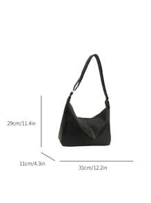 女士时尚休闲通勤单肩手提包，大容量适合旅行、约会、外出、购物、四季皆宜 - 黑色 - 查看 11