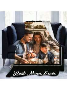 1 件个性化文字/图像法兰绒毯子，装饰毯适用于沙发、客厅、卧室家居装饰，超厚超柔软，四季使用，送给家人和朋友的礼物 - 彩色 - 查看 4