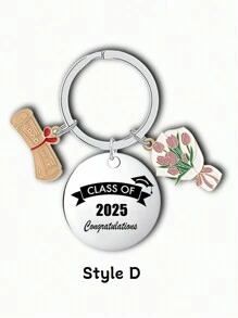 1pc Customized Graduate Keychain, Unique Keychain Funny Gift For Postgraduate Students, Teachers, Suitable For Kids, Partners, Friends And Classmates, Stainless Steel