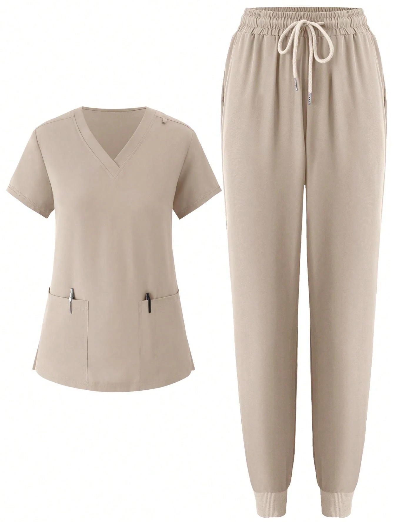 الزي الرسمي للنساء ، سروال رياضي للركض ، ملابس عمل ممرضة مرنة ، ثوب جراحي قابل للتنفس مع جيوب | مقاس: L