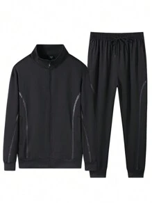2pcs/Set Men's Casual Sports Suit, Jacket And Pants, Spring/Autumn
