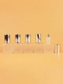 2pcs|3pcs|5pcs|10pcs|20pcs Set Of Square Frosted 6ml Refillable Glass Roll-On Bottles For Cosmetic Water, Portable Mini Essential Oil & Perfume Containers