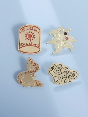 4st Tecknad Tangled Prinsessan Emalj Pin Magisk Animation Collection Broscher Lapel Badge Födelsedagsfest Smycken Presenter till vänner