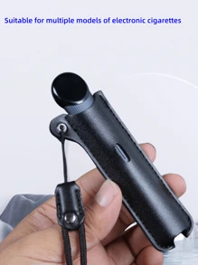 Estojo/Capa Protetora para Cigarro Eletrônico, com Cordão para Pescoço, Adequado para Cigarro Eletrônico RELX, Feito em Couro com Textura de Pele de Carneiro, Resistente ao Desgaste e a Arranhões, Ideal para Negócios, Acessórios para Fumantes, Armazenamento de Cigarros, Estojo para Cigarros, Presentes