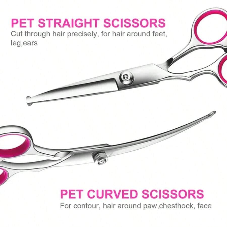 Premium Titanium Coated Dog Grooming Scissors With Round Tips