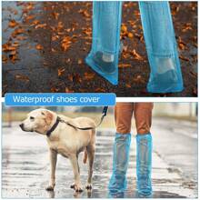 20-Pack Long Boot Covers, One-Time Use, Protective Booties For Dust, Rain, And Mud, Long-Tube Design - White - View 4
