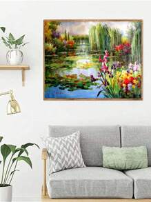 Tranh đính đá 5D Series mới năm 2024, Nghệ thuật phong cảnh hồ, Hoa khảm tròn đầy đủ, Trang trí nhà phòng ngủ phòng khách 5D DIY - Nhiều màu - Xem 3