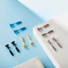 男女通用不锈钢十字螺丝耳环 - 彩色 - 查看 6