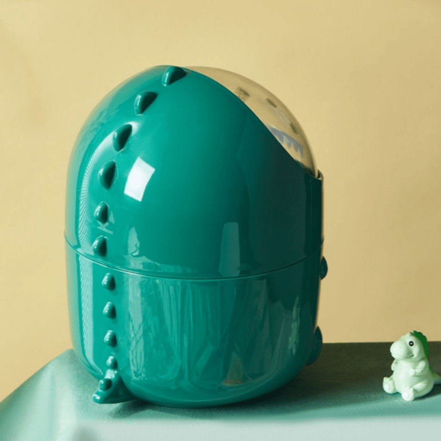 1pc Cartoon Dinosaur Trash Can, FlipTop Desk Garbage Can, Creative