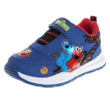 [Authorized] Kids Cookie And Elmo Hook And Loop Fashion Sneaker - Navy Blue - View 1