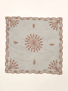 1 chiếc khăn vuông thêu thời trang dành cho nữ/khăn Bandana - màu đen - Xem 5