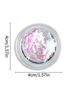 4pcs Iridescent Glass Nail Art Flakes 4-Colors Aurora Gradient Shards For DIY Manicure, Reflective Mirror Designs, Unscented Decoration Kit Nails - Multicolor - View 7
