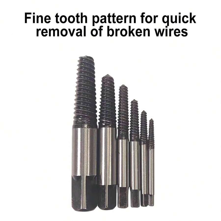 6pcs/Set Thread Extractor Tool Kit, Hand Tap Disassembler, Reverse