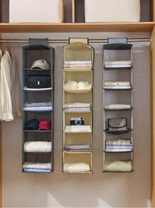 1 件装无纺布多层可折叠悬挂式收纳袋，用于衣服、鞋子、防尘整理装饰品秋季装饰节日装饰房间装饰家居装饰秋季装饰卧室装饰收纳袋衣柜收纳袋宿舍必需品衣服收纳袋学校 - 彩色 - 查看 9