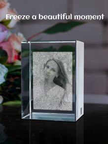 个性化3D水晶照片，捕捉难忘瞬间，可定制水晶照片，激光雕刻玻璃立方体，情侣、女友、男友、毕业季的理想礼物，独一无二