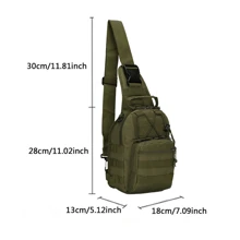 Small Tactical Messenger Bag Sling Backpack Outdoor Shoulder Satchel Chest Packs - Army Green - View 6