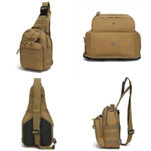 Small Tactical Messenger Bag Sling Backpack Outdoor Shoulder Satchel Chest Packs - Khaki - View 3