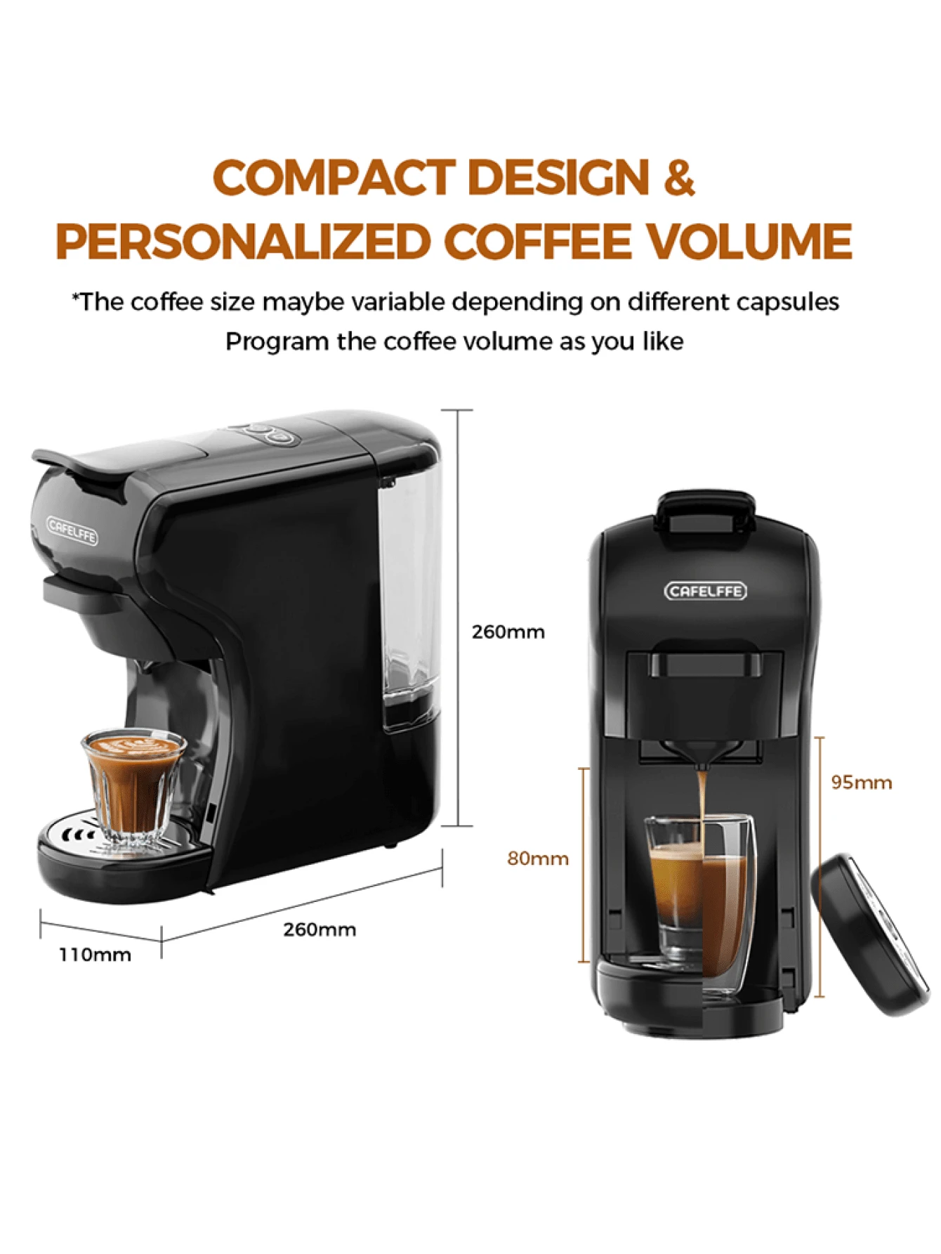 Machine à café à capsules CAFELFF, entièrement automatique, petite pour