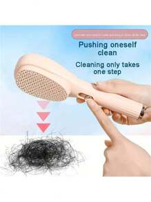 防静电伸缩防缠结按摩发刷，方便头皮按摩和头发丰盈发刷，便携且易于在家使用 - 彩色 - 查看 1
