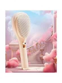 防静电伸缩防缠结按摩发刷，方便头皮按摩和头发丰盈发刷，便携且易于在家使用 - 彩色 - 查看 3