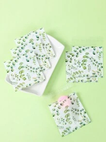 50/100个绿色叶子图案自封糖果礼品袋、饼干玻璃纸袋、婚礼回礼袋、生日派对/婴儿派对/节日派对装饰、多用途礼品包装用品、生日婚礼装饰、新娘送礼袋 - 綠色 - 查看 3