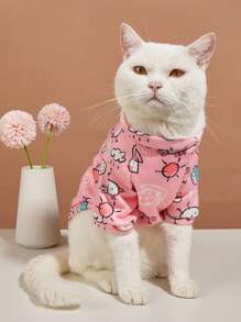 1pc Polyester Cartoon Pink T-shirt For Small Dogs Or Cats, Suitable For All Seasons - Multicolor - View 2