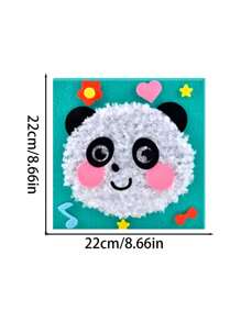 4 件套儿童 DIY 缝纫套装，卡通动物线缝纫画，制作简单的 DIY 项目，动物，水果，学习缝纫玩具，生日礼物，适合男孩和女孩 - 卡通動物毛線畫 - 查看 2