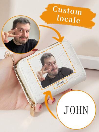 1 pieza Billetera personalizada con imagen de firma, billetera personalizada con diseño de foto de firma, billetera personalizada con foto de firma, billetera personalizada con foto de firma, bolsos y bolsos de mujer, local