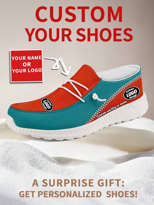 1 Pair Miami Baseball Name Custom Loafer Shoes, Personalized Name Loafer Shoes, Custom Name Thick Sole Loafers Of E-TPU, Personalized Loafer Shoes, Name Loafers, Personalized Loafer Shoes For Women And Men, Unique Loafer Shoes