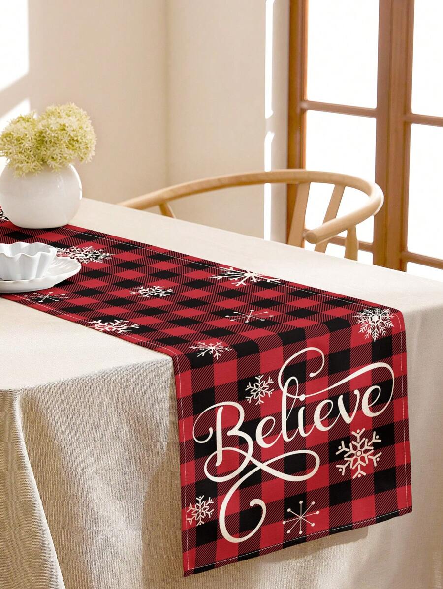 1pc Hand Painted Christmas Snowflake Christmas Tree Truck Letter Plaid