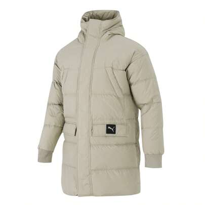 Puma معطف مبطن واقي، بدلة رياضية مبطنة للرجال جاكيت مبطنة طويلة مزودة بقبعة عصرية، 847665-42