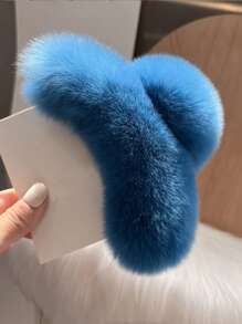 新款超大号真兔毛发夹发饰，高端毛绒发卡，女士秋冬情人节发爪夹，发夹，发卡，发夹，发卡，发卡，发夹，发卡，秋季发饰，女士度假装扮，情人节礼物，夏季海滩 - 彩色 - 查看 17