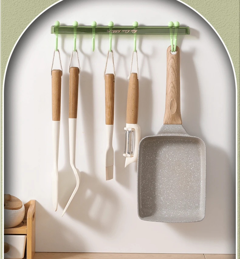 Crochets Coulissants De Cuisine Réglables Sans Perforation - Blanc Ou Noir Pour Rangement Ustensiles