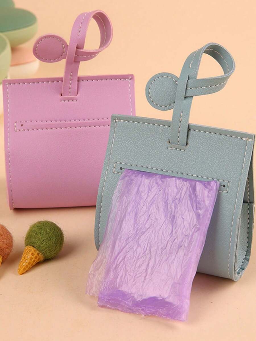 Leather Dog Poop Bag Dispenser Holder, Portable Pet Walking Waste Bag