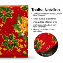 Christmas Tablecloth 3.00m X 1.40m For 10 Places Oxford Christmas Print - Màu 01 - Xem 5